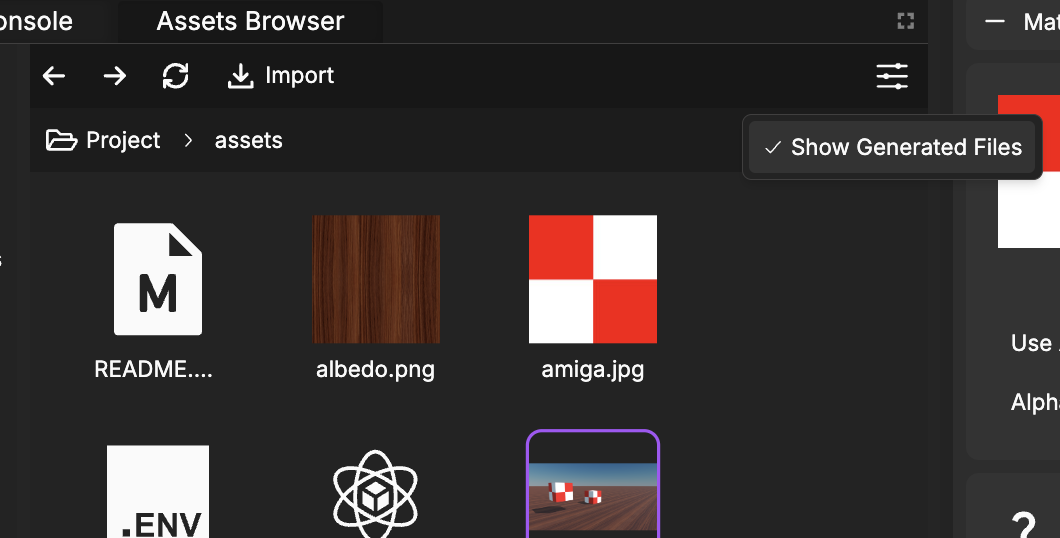 Show hidden files filter